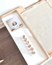 Load image into Gallery viewer, APPLE JUNIOR - Montessori Floor Bed with Rails &amp; Shelves