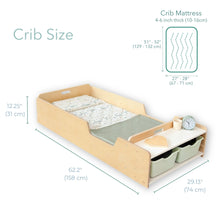 Load image into Gallery viewer, APPLE CRIB - Montessori Floor Bed with Rails &amp; Shelves