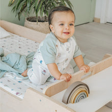 Load image into Gallery viewer, APPLE JUNIOR - Montessori Floor Bed with Rails &amp; Shelves