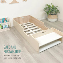 Load image into Gallery viewer, APPLE CRIB - Montessori Floor Bed with Rails &amp; Shelves