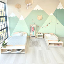 Load image into Gallery viewer, CHERRY TWIN - Montessori Floor Bed with Shelves