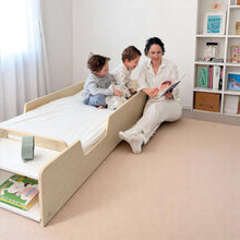 Load image into Gallery viewer, APPLE JUNIOR - Montessori Floor Bed with Rails &amp; Shelves