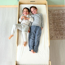 Load image into Gallery viewer, APPLE JUNIOR - Montessori Floor Bed with Rails &amp; Shelves
